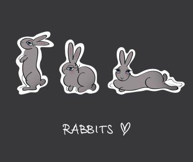 Cute Rabbits clipart