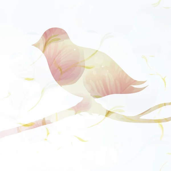 Oiseau floral — Image vectorielle