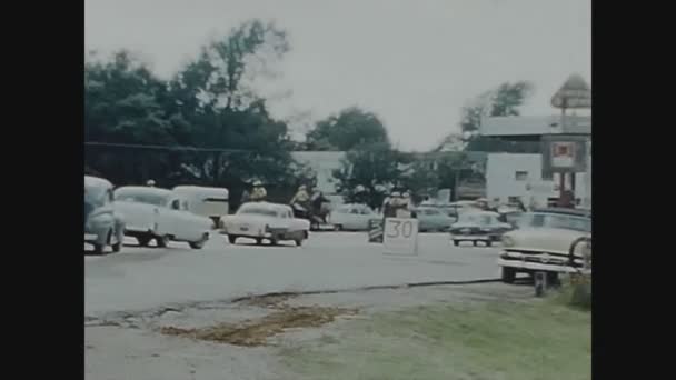 California Usa 1957 Június Amerikai Falusi Utcakép Években — Stock videók