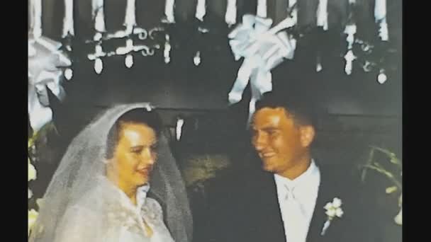 Yeni Orleans Rli Hazi Ran 1956 Lerde Düğün Pastası Kesimi — Stok video