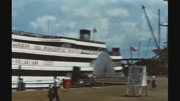 Nové Orleany Spojené Státy Červen 1956 Loď Kotvící Přístavu New — Stock video