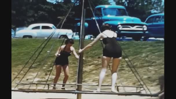 New Orleans Förenade Staterna Juni 1956 Folk Spelar Parkspel Talet — Stockvideo