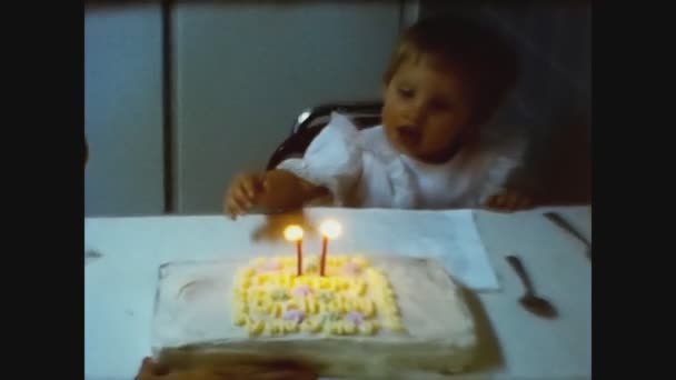 Dallas Stati Uniti Dicembre 1961 Torta Compleanno Baby Home Ricordi — Video Stock