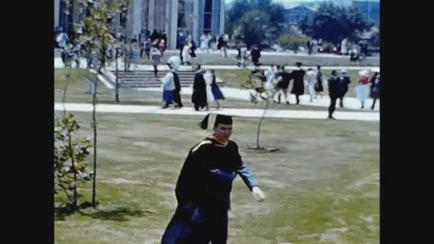 Los Angeles Estados Unidos Março 1959 Cerimônia Formatura Universidade Califórnia — Vídeo de Stock