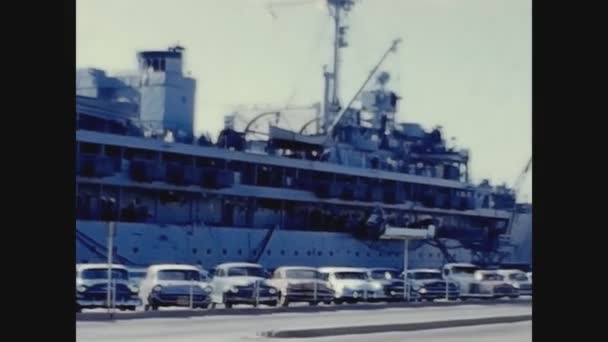 San Diego United States March 1959 Americká Válečná Loď Letech — Stock video
