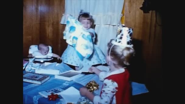 Dallas Estados Unidos Maio 1959 Shome Festa Aniversário Crianças — Vídeo de Stock