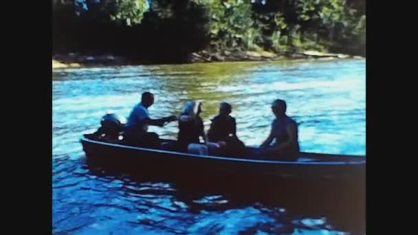 Dallas Vereinigte Staaten April 1961 Menschen Motorboot Flussnatur Den 60Er — Stockvideo