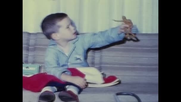 Майами Сша Декабрь 1965 Детский Рождественский Чулок — стоковое видео