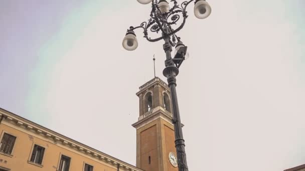 Giuseppe Garibaldi Platz Alter Glockenturm Rovigo Italien — Stockvideo