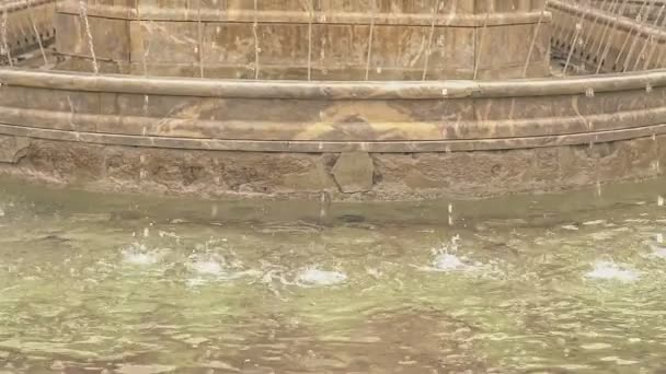 Oude Marmeren Fontein Het Centrum Van Rovigo Italië — Stockvideo