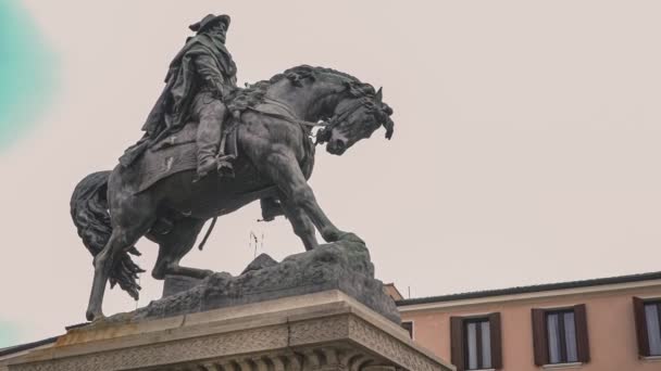 Statue Garibaldi Avec Détail Cheval Rovigo Italie — Video