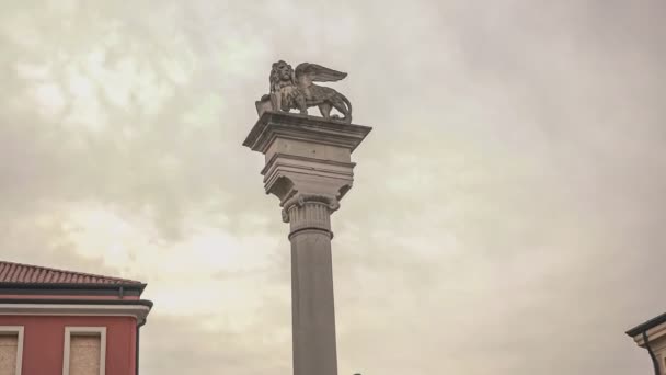 Rovigo Italien Oktober 2021 Giuseppe Garibaldi Torget Rovigo Historisk Italiensk — Stockvideo