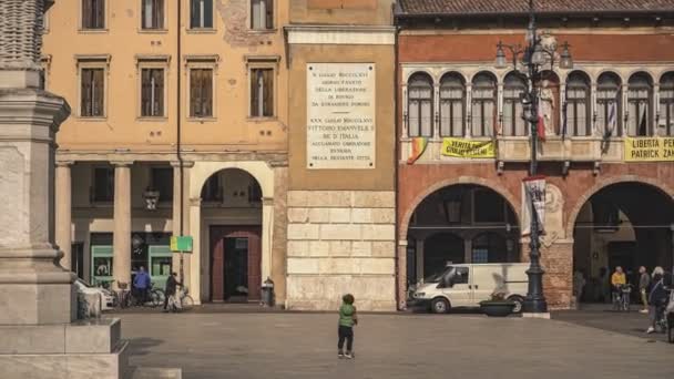 Ровиго Италия Октября 2021 Года Площадь Джузеппе Гарибальди Ровиго Исторический — стоковое видео