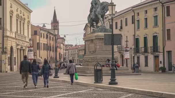 Rovigo Italië Oktober 2021 Giuseppe Garibaldi Plein Rovigo Een Historische — Stockvideo