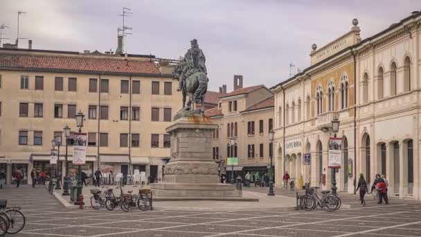 Rovigo Italy October 2021 Giuseppe Garibaldi Square Rovigo Historical Italian — Stock Video
