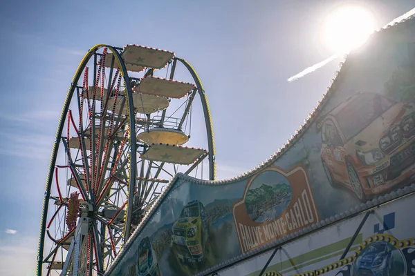 Rovigo Italia Octubre 2021 Detalle Rueda Fortuna Parque Atracciones —  Fotos de Stock