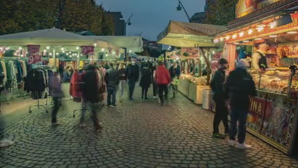 Rovigo Italië Oktober 2021 Time Lapse Menigte Van Mensen Straat — Stockvideo