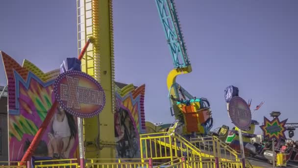 Rovigo Italien Oktober 2021 Folk Rider Extrem Karusell Nöjesparken — Stockvideo