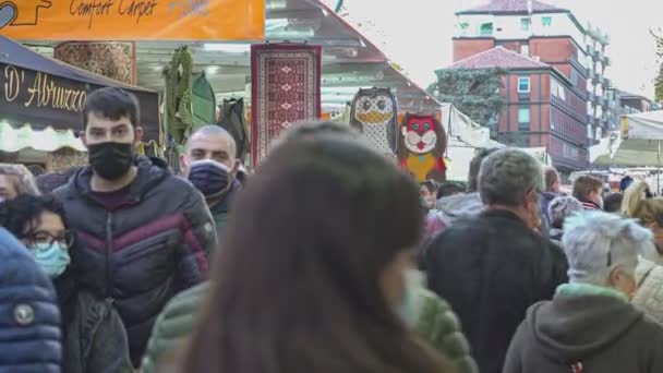 Rovigo Italië Oktober 2021 Menigte Van Mensen Straat — Stockvideo