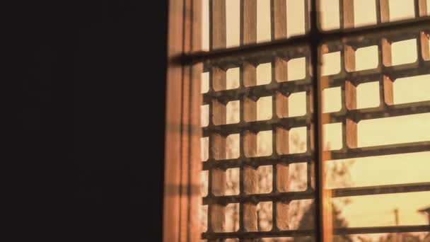 Pencereden Gün Batımının Ayrıntıları — Stok video