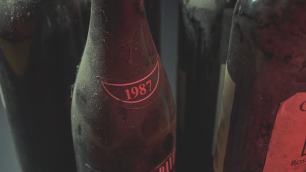 Milão Itália Novembro 2021 Coleção Diferentes Vinhos Tinto Italianos Garrafas — Vídeo de Stock