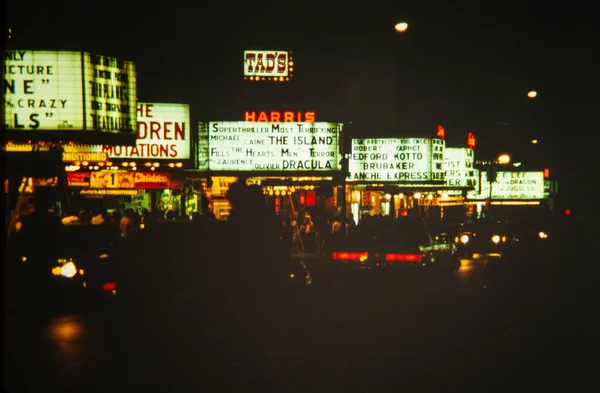 Nowy Rok Zjednoczone Państwa Maj 1970 New York Night Street — Zdjęcie stockowe