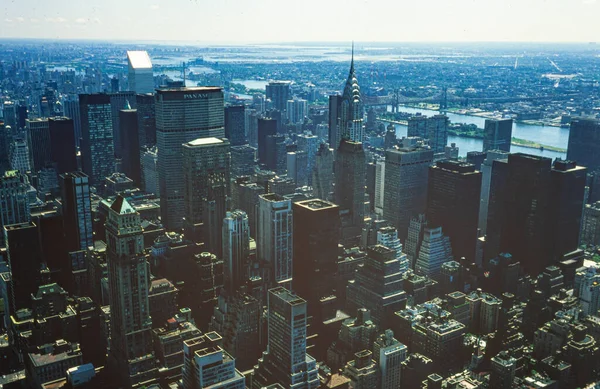 Νέα Υόρκη Ηνωμένες Πολιτείες Μάιος 1970 Αεροφωτογραφία Του Μανχάταν Στη — Φωτογραφία Αρχείου