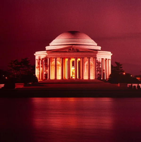 Вашингтон Официальные Государства 1970 Мемориал Джефферсона Ночью — стоковое фото