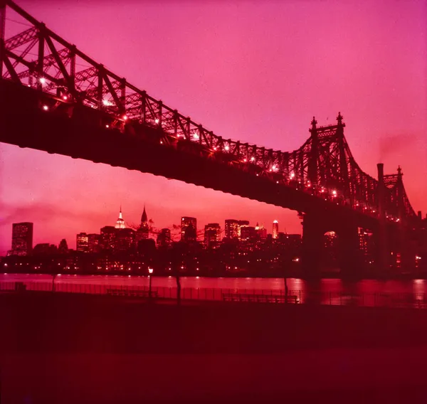Nueva York Estados Unidos Mayo 1970 Puente Queensboro Por Noche —  Fotos de Stock