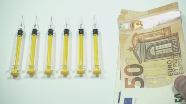 Spekulationer Och Affärer Med Vaccin Fara För Koronavirus Och Folkhälsorisker — Stockvideo