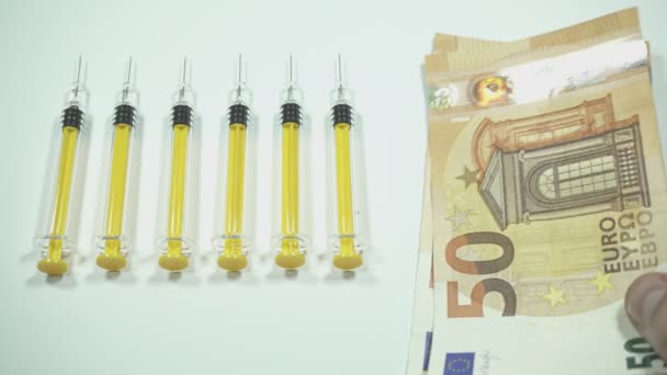 Speculatie Zaken Met Vaccins Corona Virus Gevaar Volksgezondheidsrisico Ziekte Covid — Stockvideo