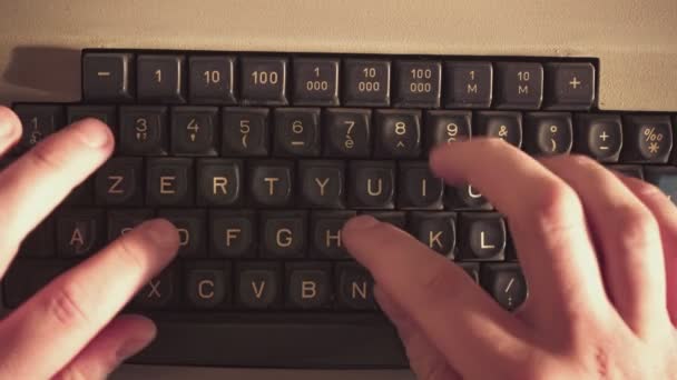 Detail Hand Write Typewriter — Stock Video