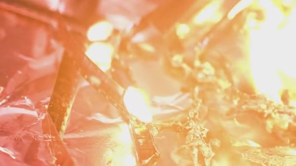 燃烧8Mm薄膜的火焰细节 — 图库视频影像