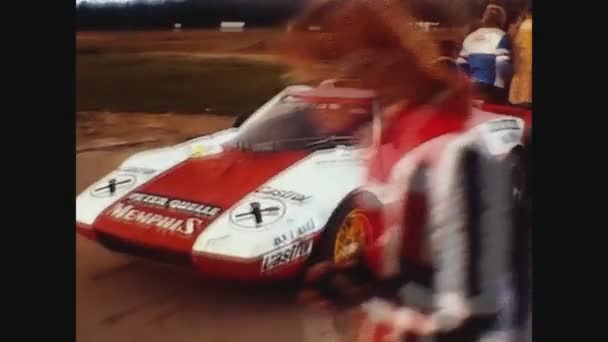 Paris France May 1975 Lancia Stratos Parked Rally Race — стокове відео