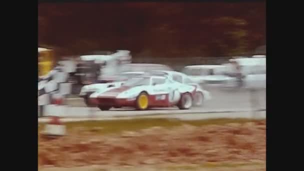 Paris Frankrike Maj 1975 Rallystart Med Porsche 911 Och Lancia — Stockvideo