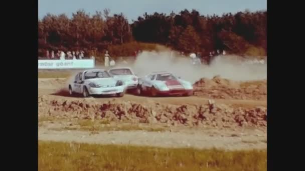 Parijs Frankrijk Mei 1975 Dirt Rally Autorace Met Renault Alpine — Stockvideo