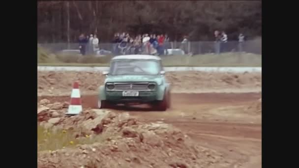 Paris France May 1975 Dirt Rally Car Race Renault Alpine — Stock Video