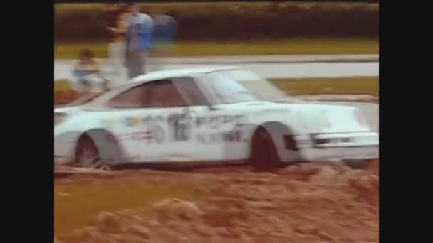 Paris Frankreich Mai 1975 Porsche 911 Fährt Ein Schnelles Rallye — Stockvideo