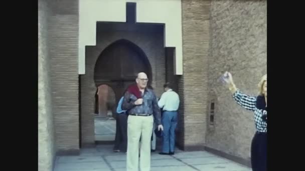 Marrakech Morocco June 1972 Tourists Visit Mosque — 图库视频影像