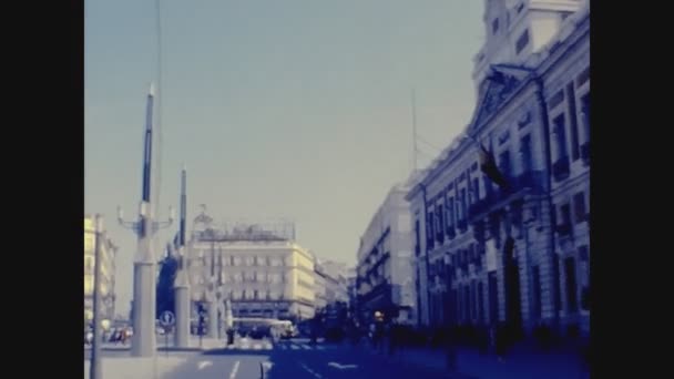 Мадрид Испания 1971 Вид Мадрида Улицу Годы — стоковое видео