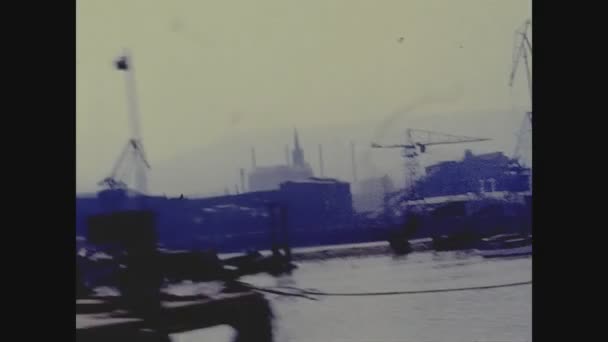 Bilbao España Mayo 1974 Vista Del Puerto Bilbao Los Años — Vídeo de stock