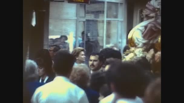 Lisbon Portugalsko 1980 Náboženský Průvod Počest San Antonia Letech — Stock video