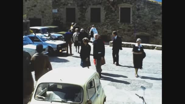 Toledo España Noviembre 1973 Llegada Los Invitados Boda Los Años — Vídeos de Stock