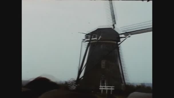 Amsterdam Niederlande Mai 1971 Windmühle Holland Den 70Er Jahren — Stockvideo