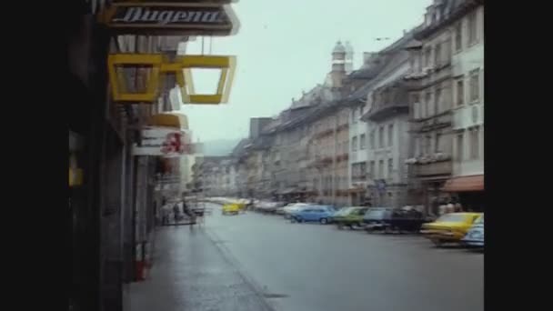 ドイツアルピルスバッハ1977年7月22日 70年代のシュトゥットガルト ストリート ビュー — ストック動画