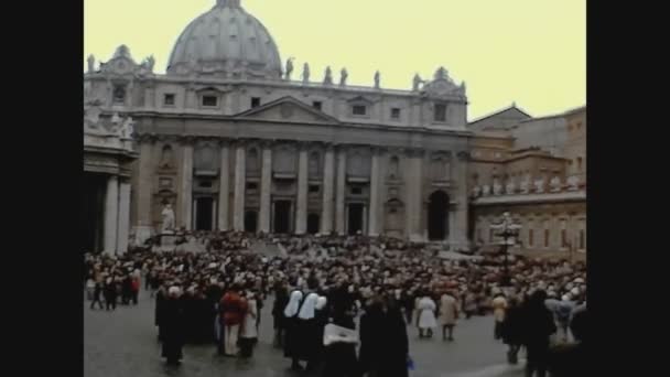 Rome Italy June 1975 Peter Square Vatican Rome — стокове відео