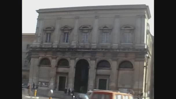 Рим Италия 1975 Вид Улицу Рима — стоковое видео