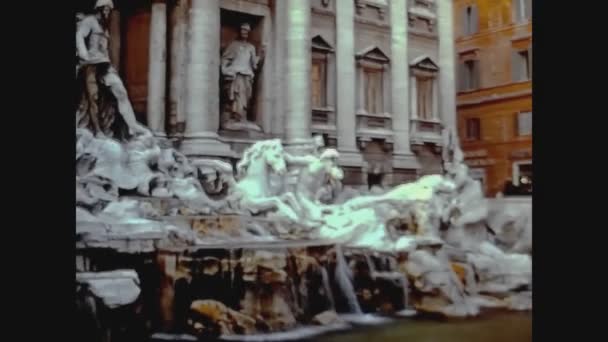 Roma Itália Junho 1975 Fonte Trevi Roma Nos Anos — Vídeo de Stock