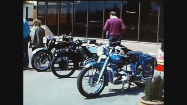 Λονδινο Ηνωμενο Βασιλειο Μάιος 1987 Ιστορική Έκθεση Μοτοσικλετών Στη Δεκαετία — Αρχείο Βίντεο