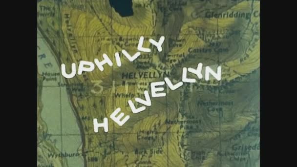 Хелвеллин Великобритания Август 1962 Года Карта Хелвеннина Годах — стоковое видео